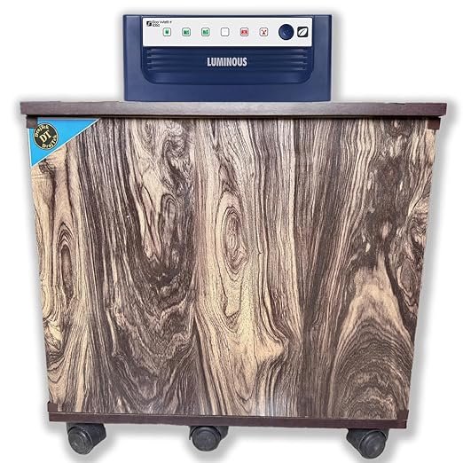 Wooden Inverter Battery Trolley Cabinet with Tray | 6 Wheels Support | Load Capacity 120Kg | Black | for Home and Office